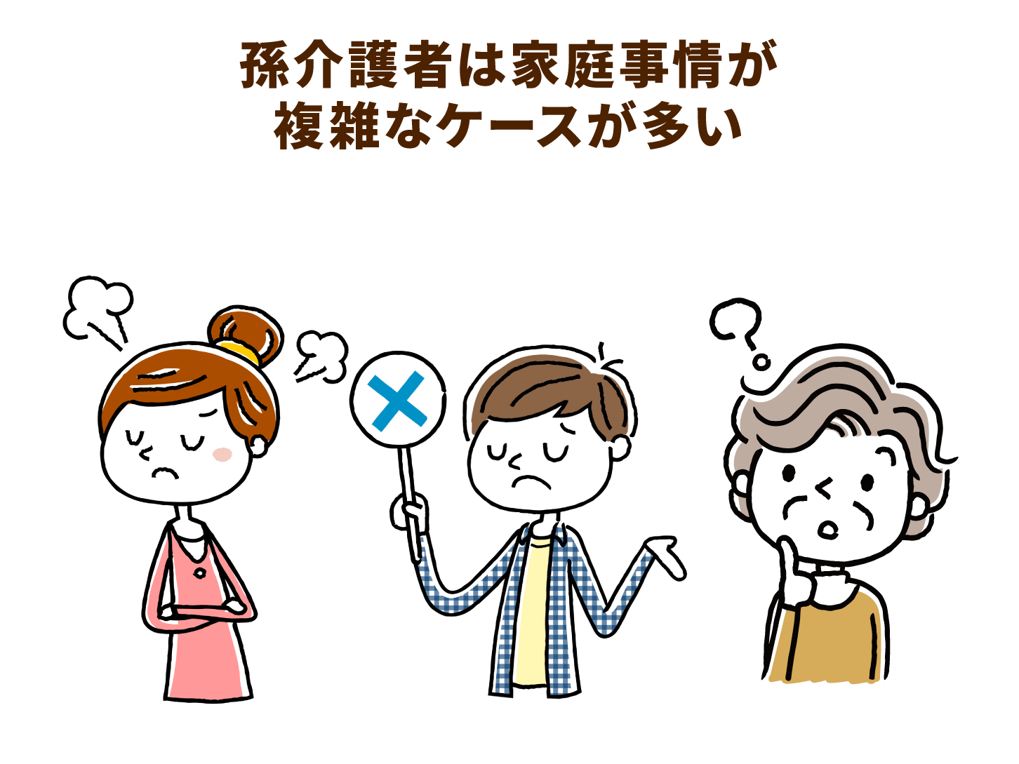 孫介護者は家庭事情が複雑なケースが多い